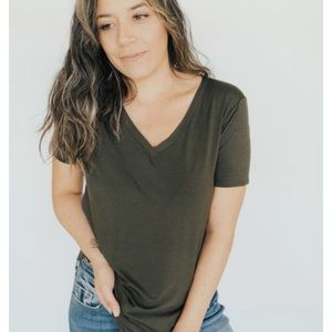 CJ’s Favorite V Neck Tee in Olive